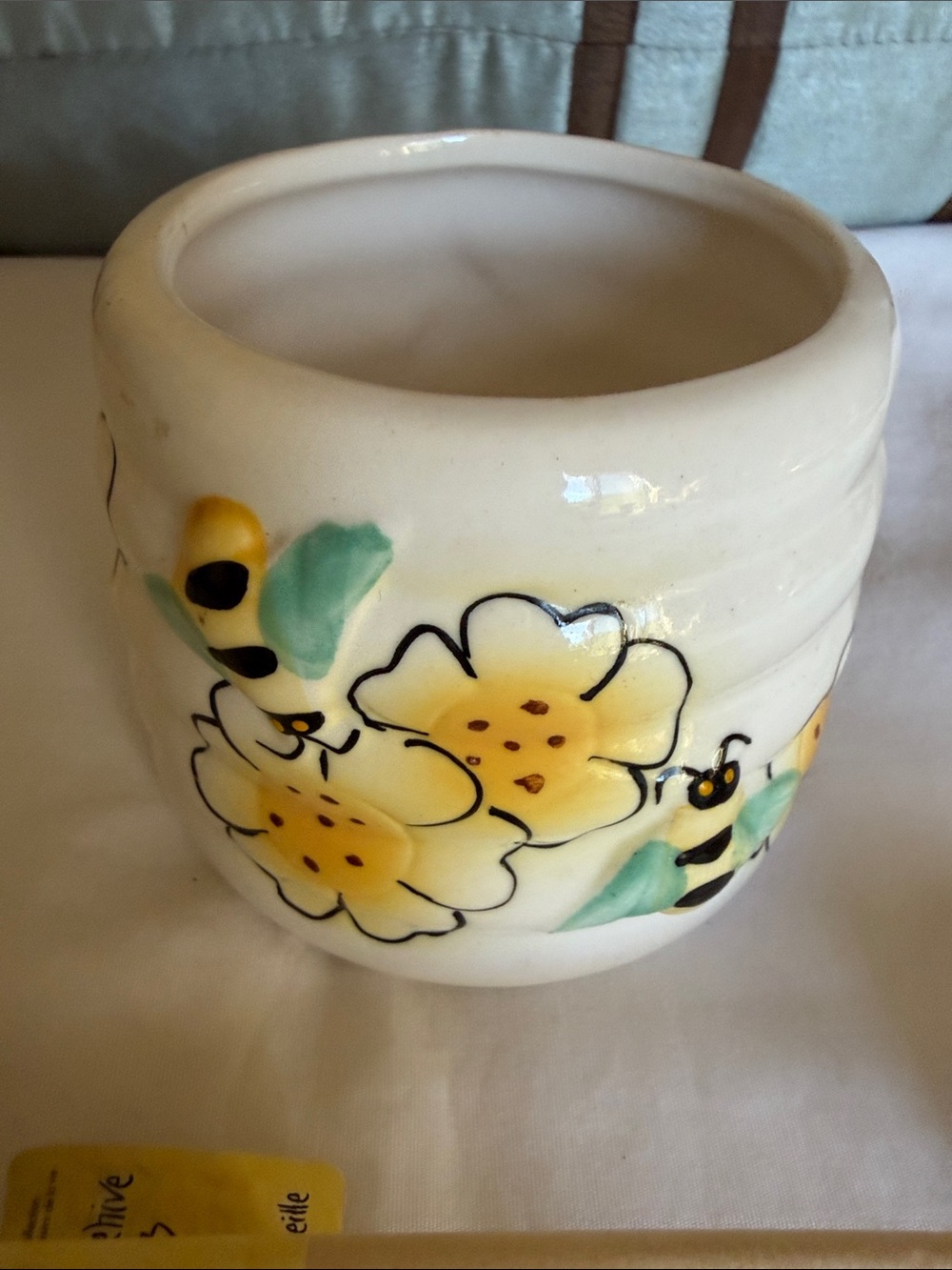 Ceramic Bee Honey Pot with Dipper - Picture 6 of 7